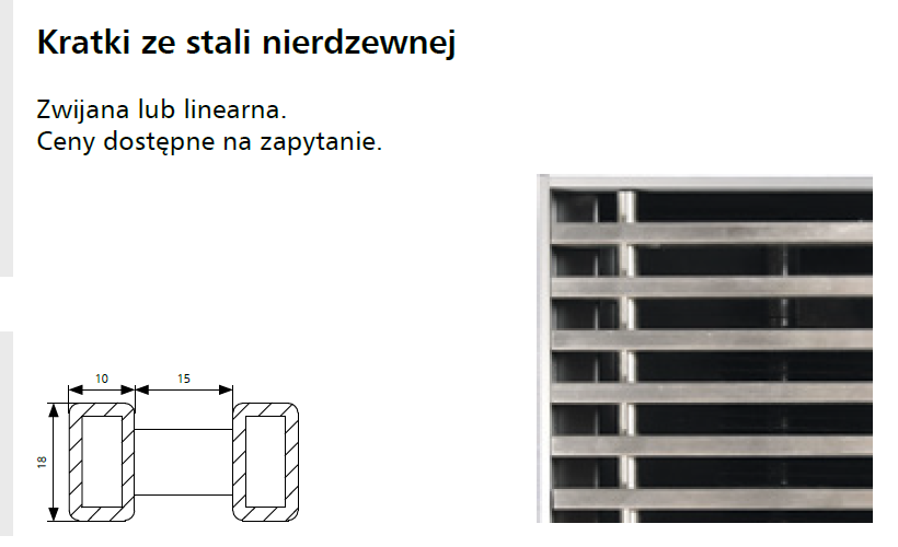 Kratka ze stali nierdzewnej - wariant I